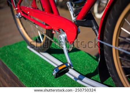 modern city red bike with basket