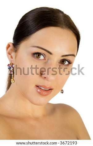 Gorgeous brunette with brown eyes. Gorgeous brunette with brown eyes.