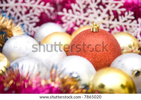Colorful christmas decoration set
