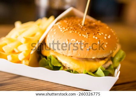 burger with chips and coke 4