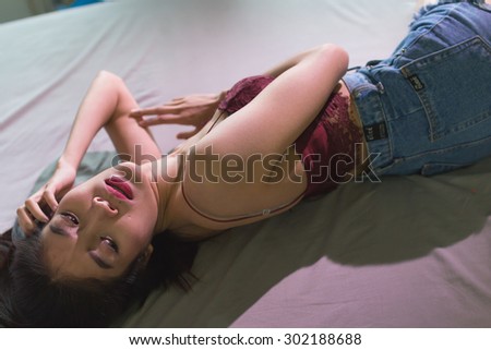 sexy women on bed dark style