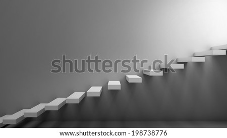 Way to freedom. Stairs in a minimalist style