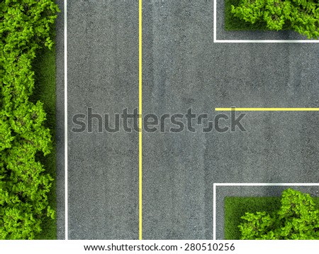 Asphalt road texture,yellow and white line on road