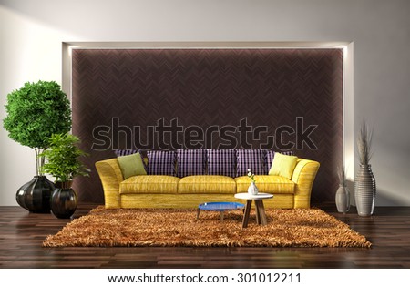 interior with sofa 3D illustration interior with sofa 3D illustration