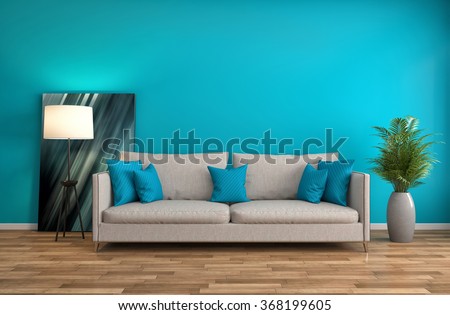 interior with sofa. 3d illustration