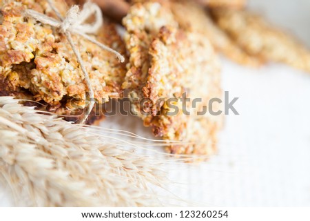 low-fat pastry cereal with unrefined sugar, close-up