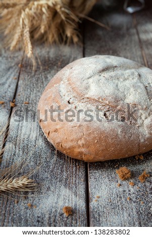 whole loaf of bread on the table, food