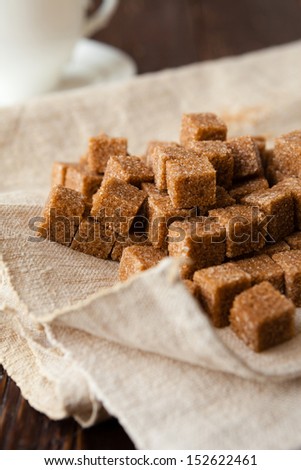 refined cane sugar in the tissue, food close up