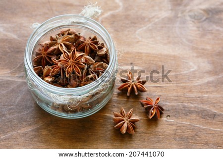 anise in a jar, flavorful seasoning, food