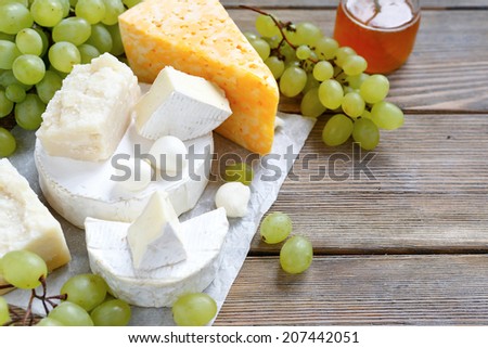 assortment of cheeses on the boards, food closeup