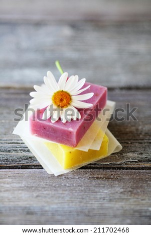 handmade herbal soaps and daisy