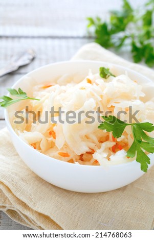 winter salad of cabbage, food in close-up