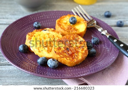 French toast on a plate, food close up