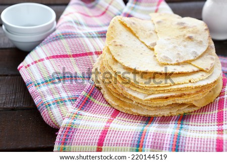 stack of corn pitas, delicious food