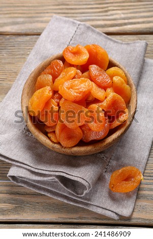 Dried apricots in a bowl, fruit