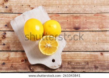 Sour lemons on the board, food