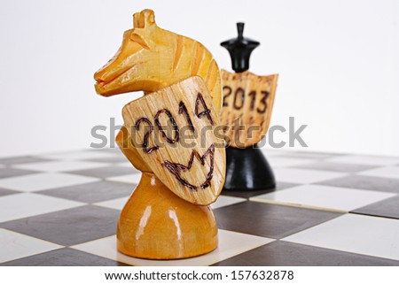 Abstract chess horse as a symbol of 2014 year