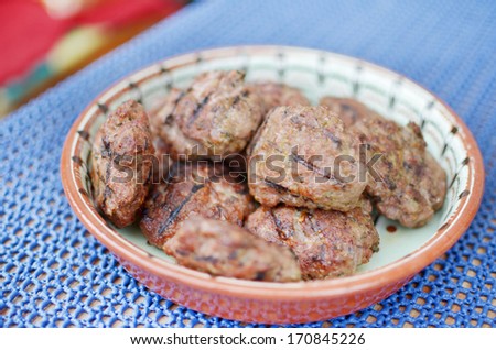 freshly fried meat balls