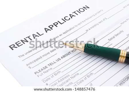 rental agreement close up