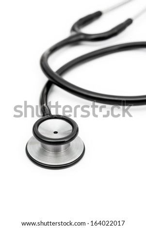 black stethoscope on a white background vertical black stethoscope on a white background vertical