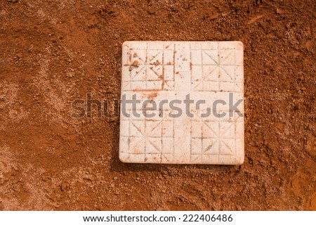 base in a baseball field close up