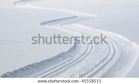 Cross country track near Gutenbrunn in the Waldviertel region Lower Austria on a sunny summer winter day