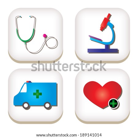 health button icons. vector