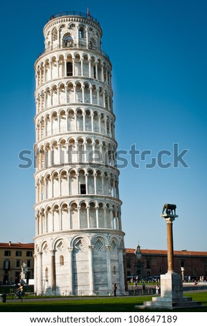 Pisa leaning tower isolated