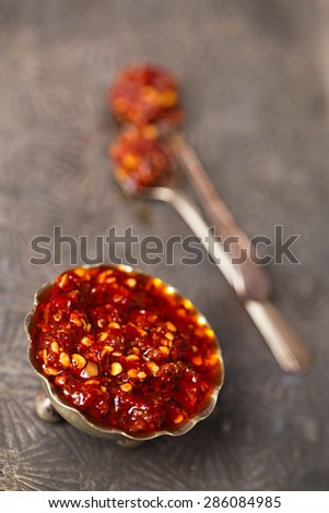 Extreme hot asian chillies garlic sauce - Laza or Lazdzhan