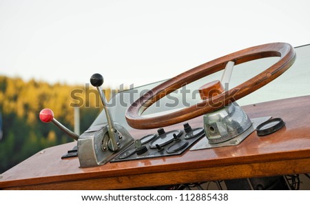 side view of control panel of boat