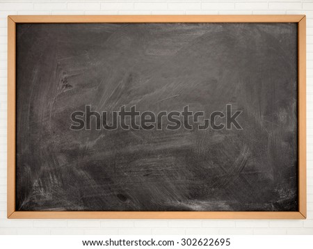 3d illustration of empty black school Board