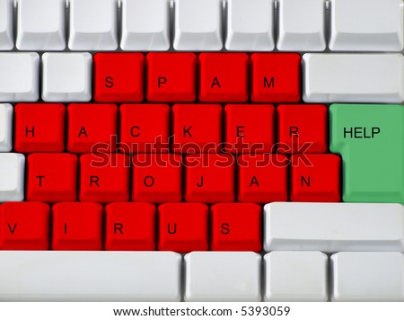 Concept from the virus on a keyboard