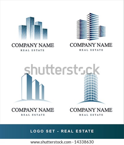 free real estate logo vector. stock vector : Logo vector set