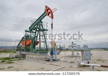 Small pump jack mining crude oil