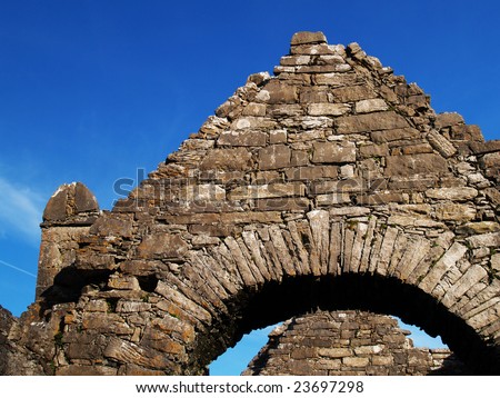 Ruin of the ancient church at Inishmore island, Ireland