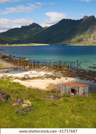 Rocky coast of the Vestvagoy island, Lofoten, Norway