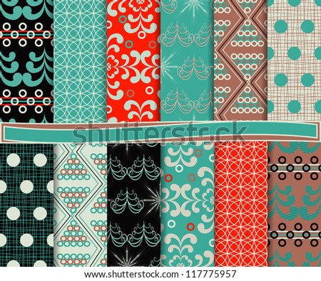 Abstract vector set of Christmas paper for scrapbook Abstract vector set of Christmas paper for scrapbook