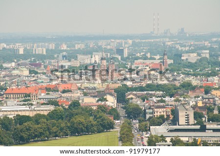 Krakow bird\'s-eye view, view of the city