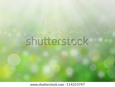 Green blurred nature background and morning sunlight as texture desktop