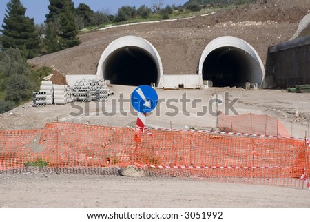 two parallel road tunnels under construction