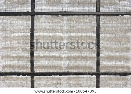 closeup of home air conditioner filter with many dust