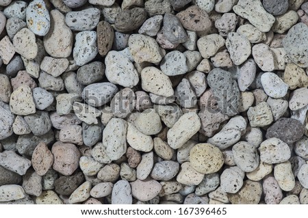 pumice pebbles ( lightweight volcanic rock )