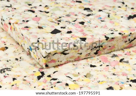 texture of sheet of sponge scraps use for furniture industry