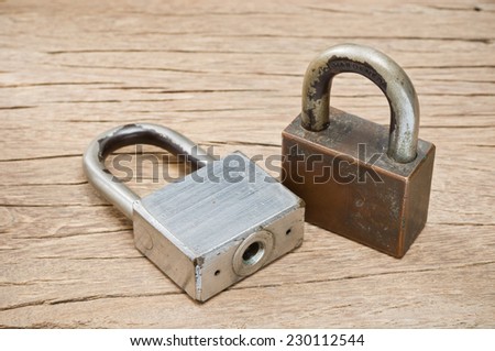 old master key on old wood background