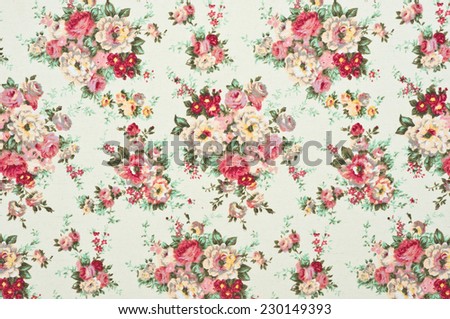 texture, print and wale of fabric in seamless beautiful floral pattern