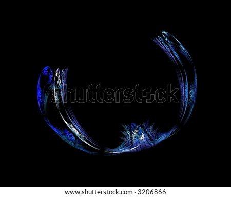 blue round circle fractal background