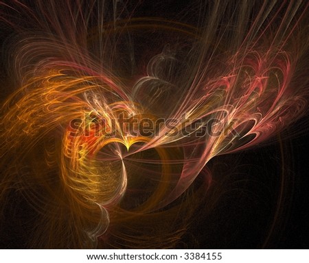 amazing orange claws on fire fractal background