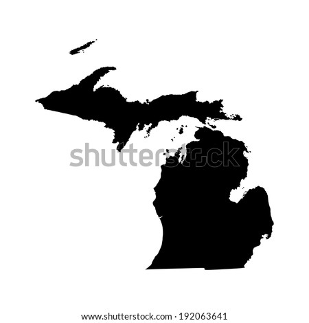 Michigan Vector Map Isolated On White Background. High Detailed