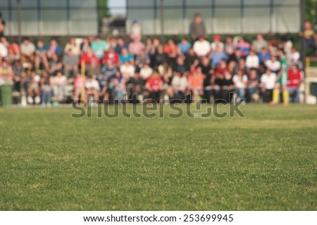 Sports background. Spectators at the stadium with shallow depth of field.