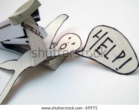 Paper figure crying for help